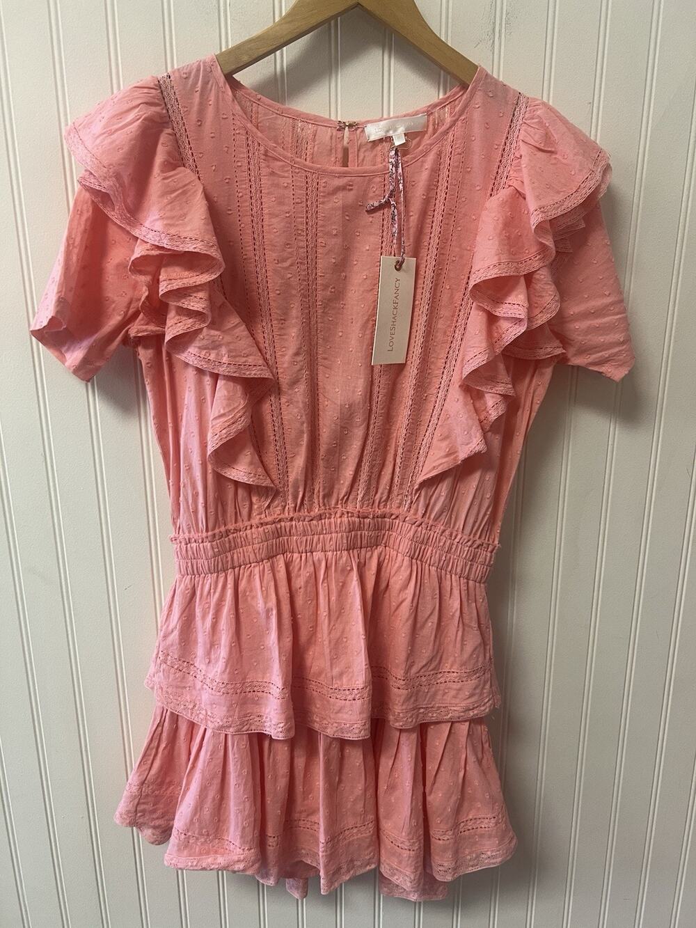 love shack fancy natasha dress peach blossom nwt medium